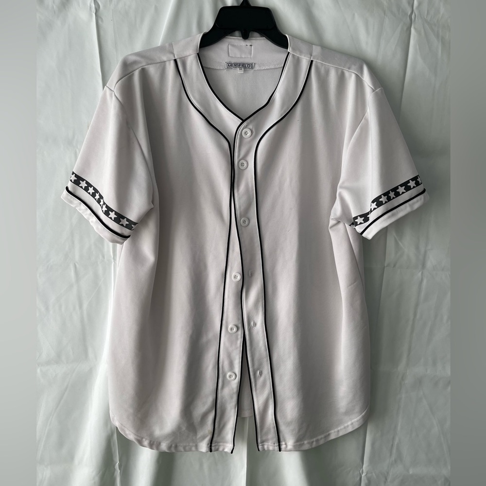 Mensfield white baseball jersey